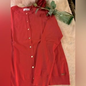 Calvin Klein - Salmon color 9 gold button cardigan. Sz M